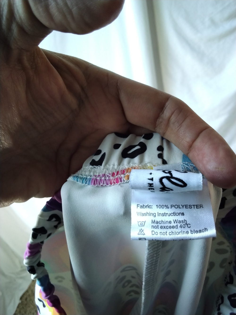 Lola + The Boys White Rainbow Print Leggings with Multicolor Arches - Picture 6 of 7